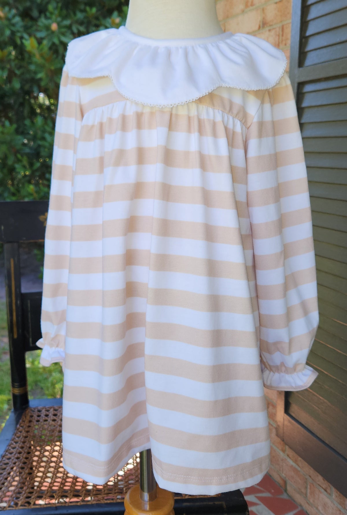 Strawberry Bishop Blue Bitty Stripe Knit Girls Bubble