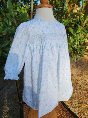 Bethlehem Smocked Loungewear Gown / Heirloom Length Dress