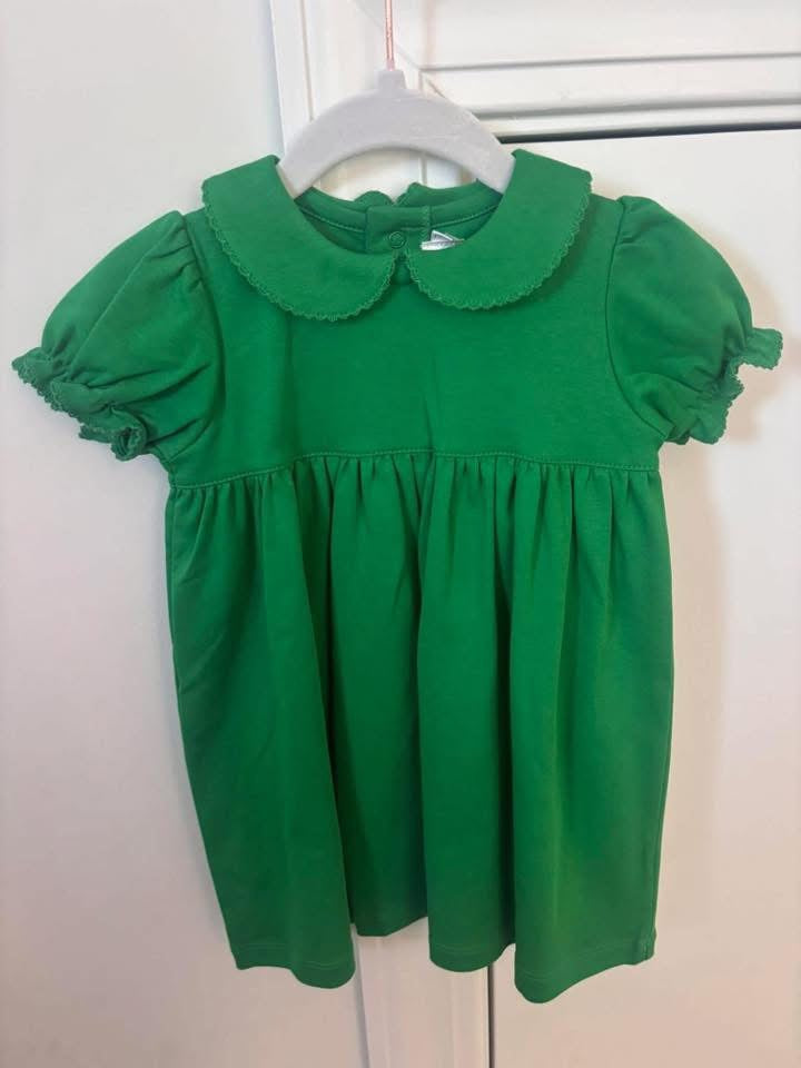 Pima Green Girl Short Sleeve Dress