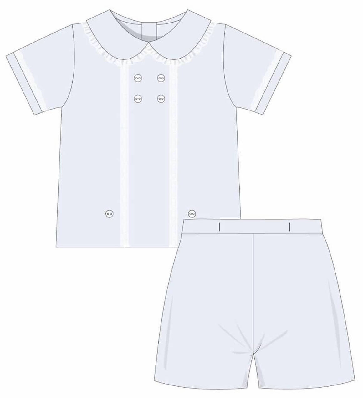 Boy Lt Blue with White Heirloom Set