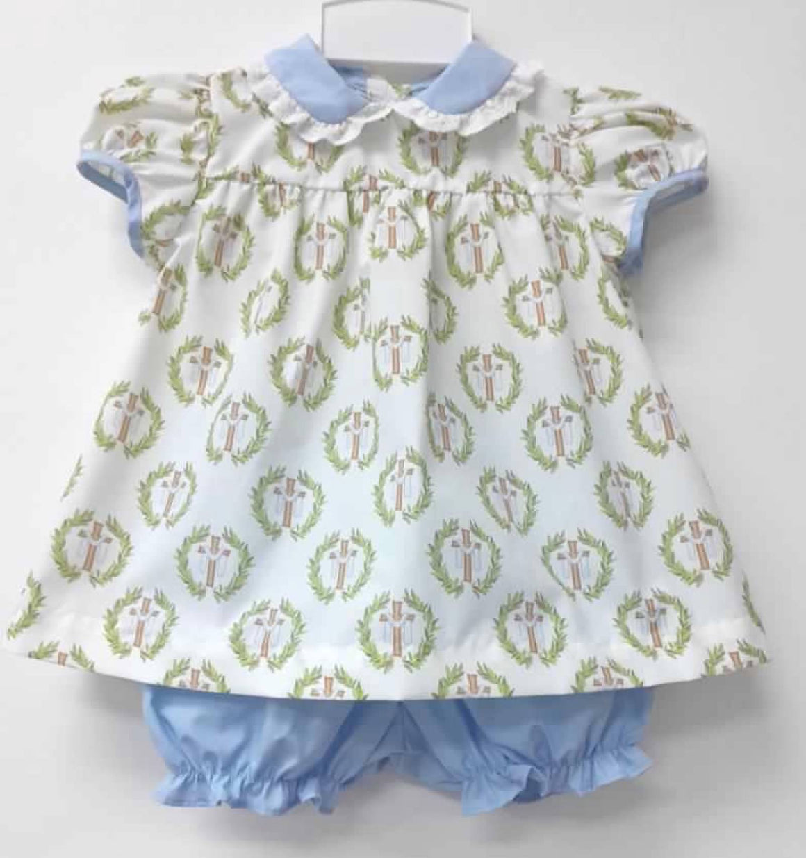 Girl Short Sleeve Cross Bloomer Set