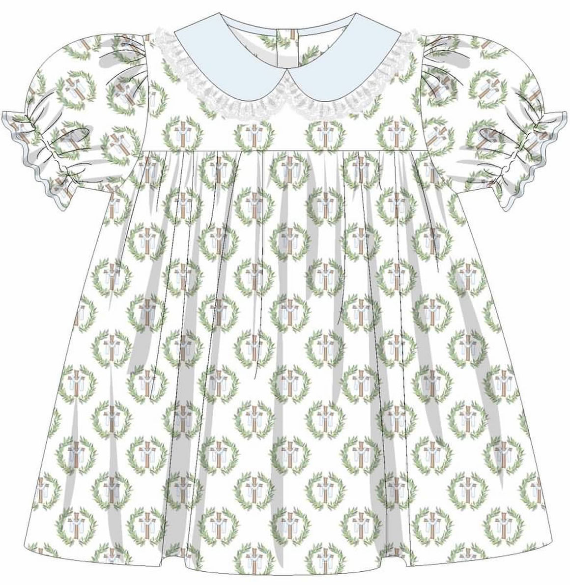 Girl Short Sleeve Cross Dress