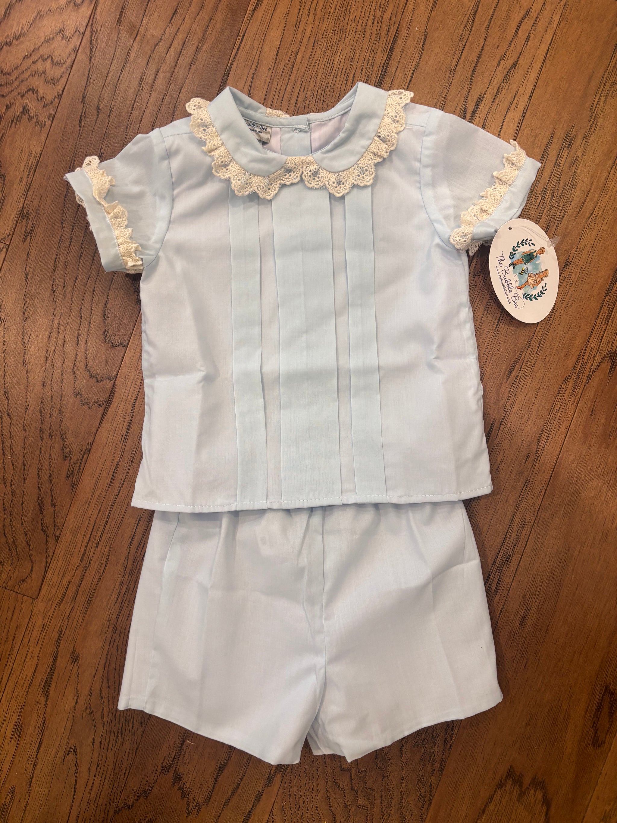 Boy Lt Blue with Ecru Heirloom Set