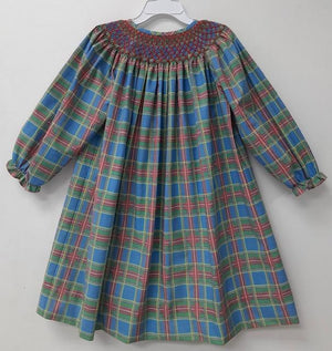 Girls Smocked Dress from the Red and Blue Plaid Collection