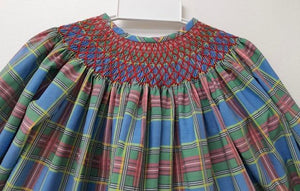 Girls Smocked Dress from the Red and Blue Plaid Collection