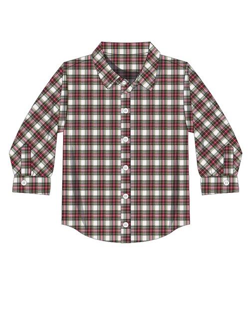 Boys Short Set OR Button Up Shirt from the Christmas Plaid Collection