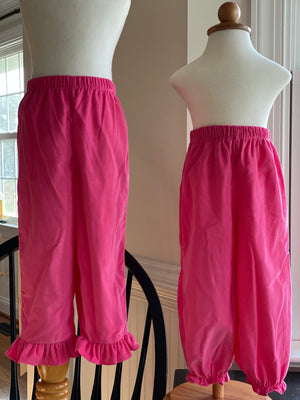 Girls Bright Pink Corduroy Bubble or Ruffle Pants