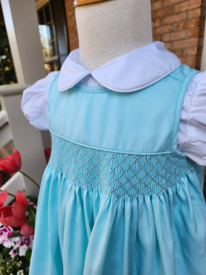 MINT Green Girl Classic Smocked Girl Dress Set