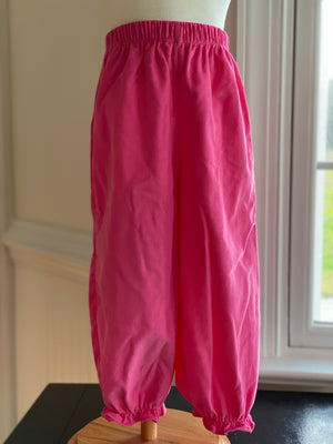 Girls Bright Pink Corduroy Bubble or Ruffle Pants