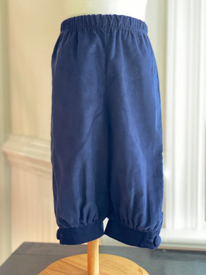 Boy/Unisex Navy Corduroy Banded or Regular Pants (Note a true Navy, darker than picture)