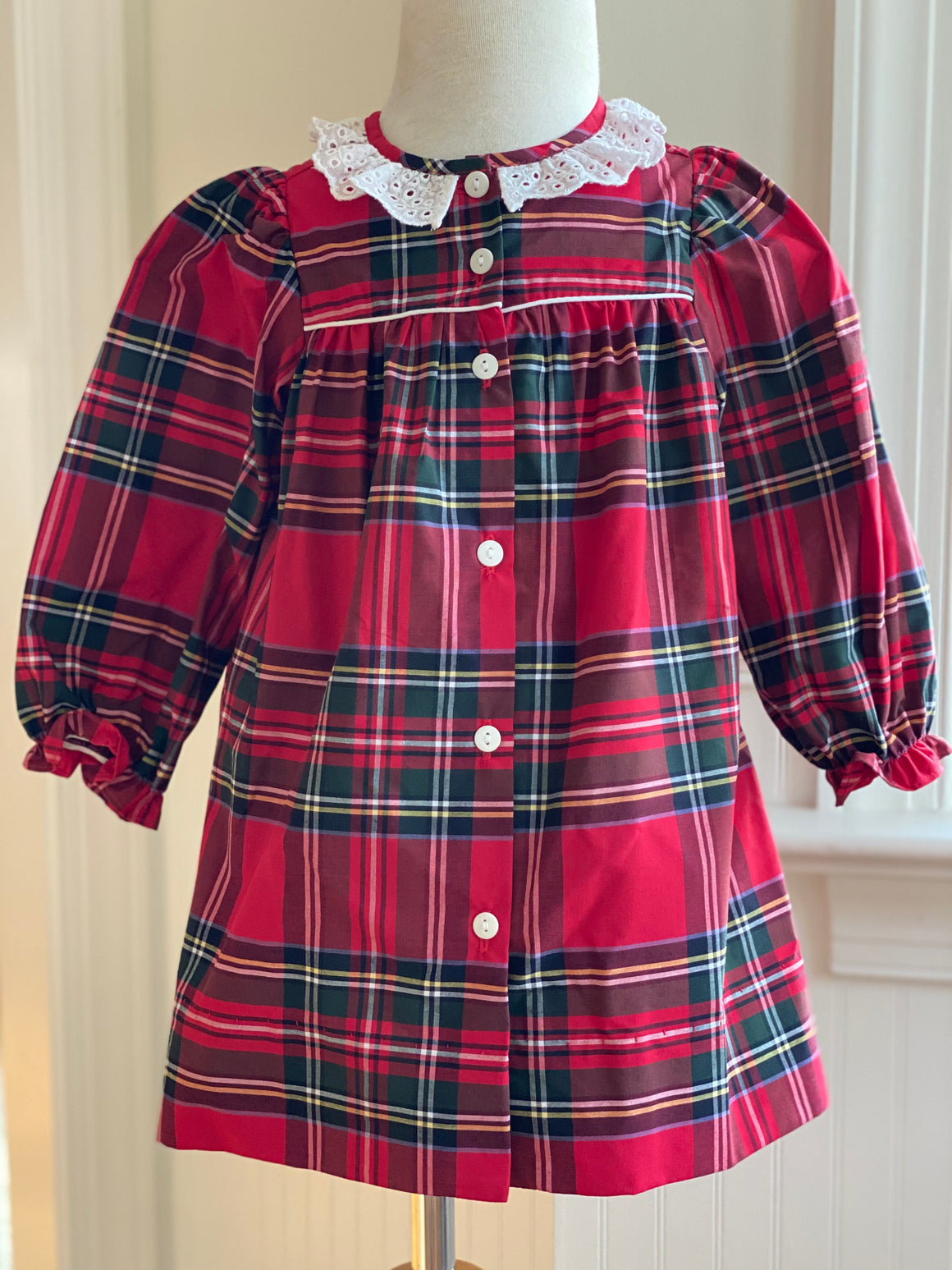 Jolly Plaid Girl Dress (bonus bloomers with size 2t - 4t)
